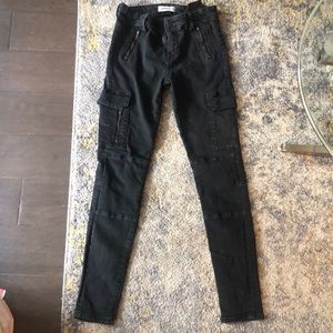 Zara premium denim black cargo style pants